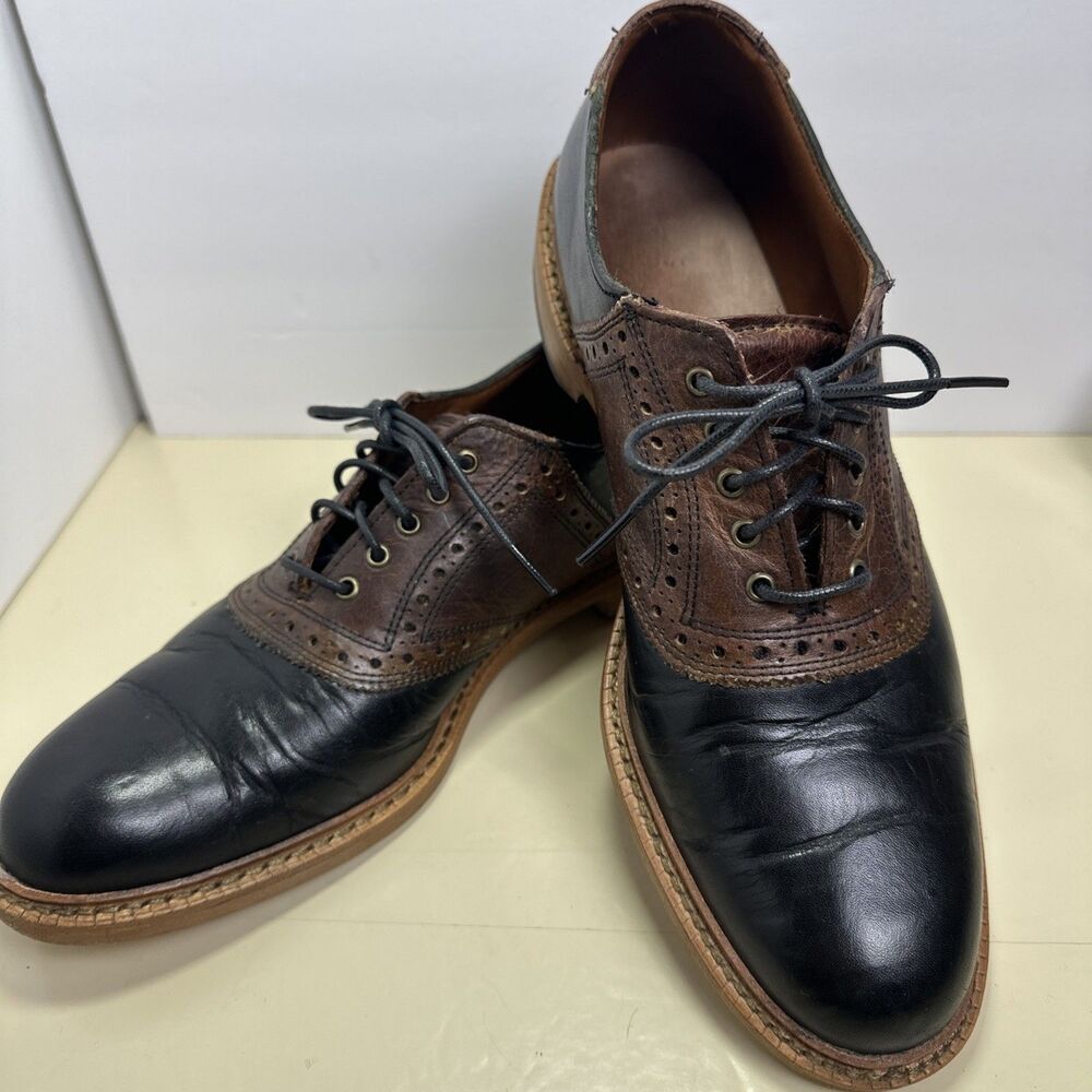 Allen Edmonds FINCH Men's Sz 9 Brown and Black Leather Lace Up Saddle Shoes - Picture 9 of 9